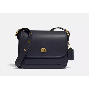 NWT Coach Glovetanned Black Leather Rambler Crossbody 89127